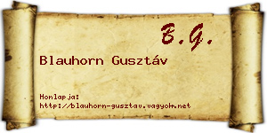 Blauhorn Gusztáv névjegykártya