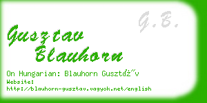 gusztav blauhorn business card